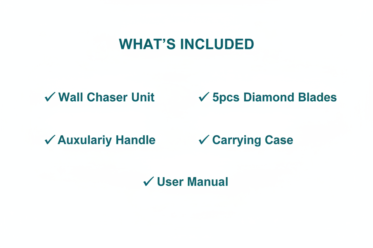 Total TWLC1301 Package Contents - Wall Chaser, 5pcs Blades, Carrying Case