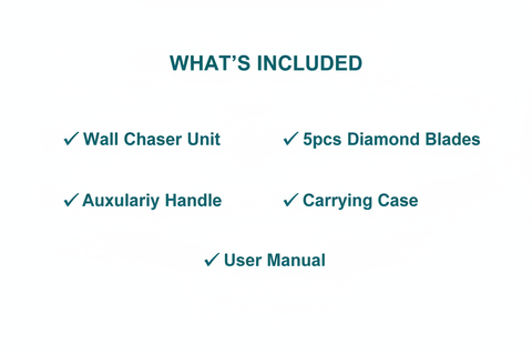 Total TWLC1301 Package Contents - Wall Chaser, 5pcs Blades, Carrying Case
