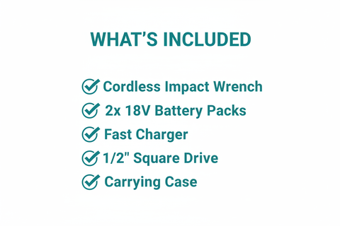 Bosch GDS18V-LI HT Package Contents - Impact Wrench, 2 Batteries, Charger