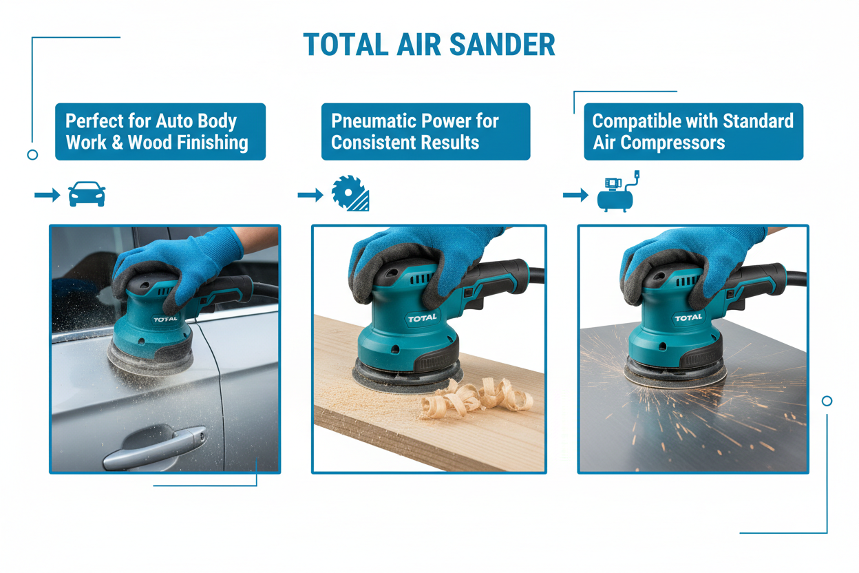 Total Air Sander Applications - Auto Body Work, Woodworking, Metal Finishing