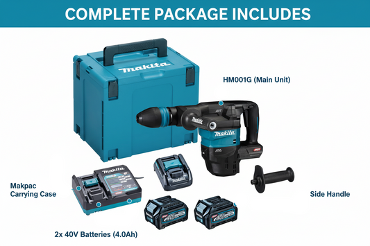 Makita HM001G Complete Package - Hammer, 2 Batteries, Charger, Makpac Case