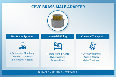 CPVC Brass Male Adapter Applications - Hot Water Systems, Industrial Piping, Chemical Transport