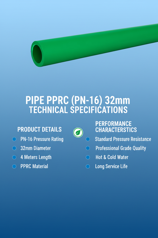 Pipe PPRC PN-16 32mm Technical Specifications