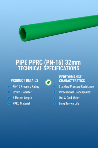 Pipe PPRC PN-16 32mm Technical Specifications