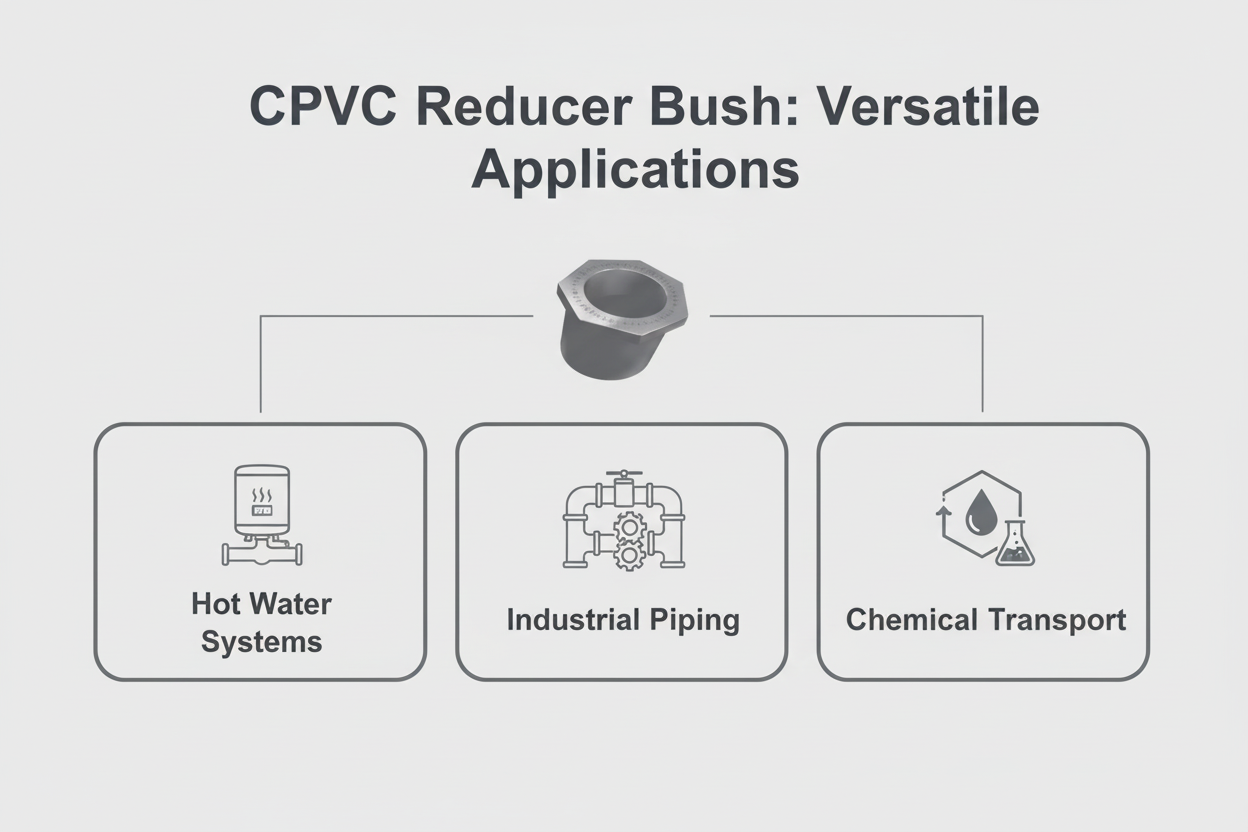 CPVC Reducer Bush Applications - Hot Water Systems, Industrial Piping, Chemical Transport