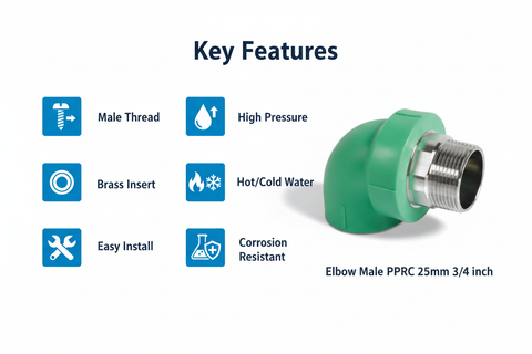 Elbow Male PPRC PN-25 25mm*3/4" Product Features