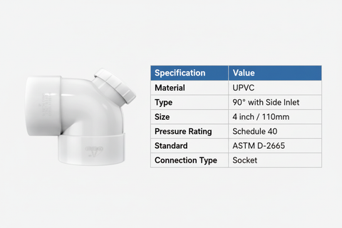 UPVC P-Elbow Technical Specifications - Schedule 40, ASTM D-2665