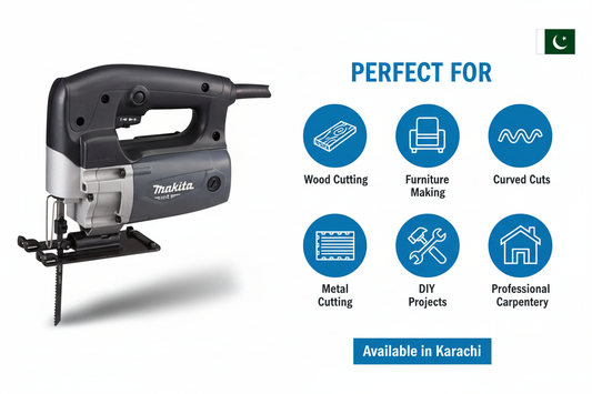 Makita M4302G Applications - Wood Cutting, Furniture Making, Metal Cutting, Professional Carpentry