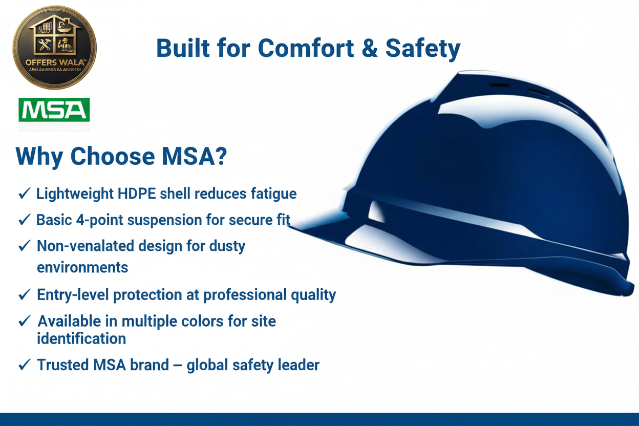 MSA Safety Helmet - Built for Comfort & Safety