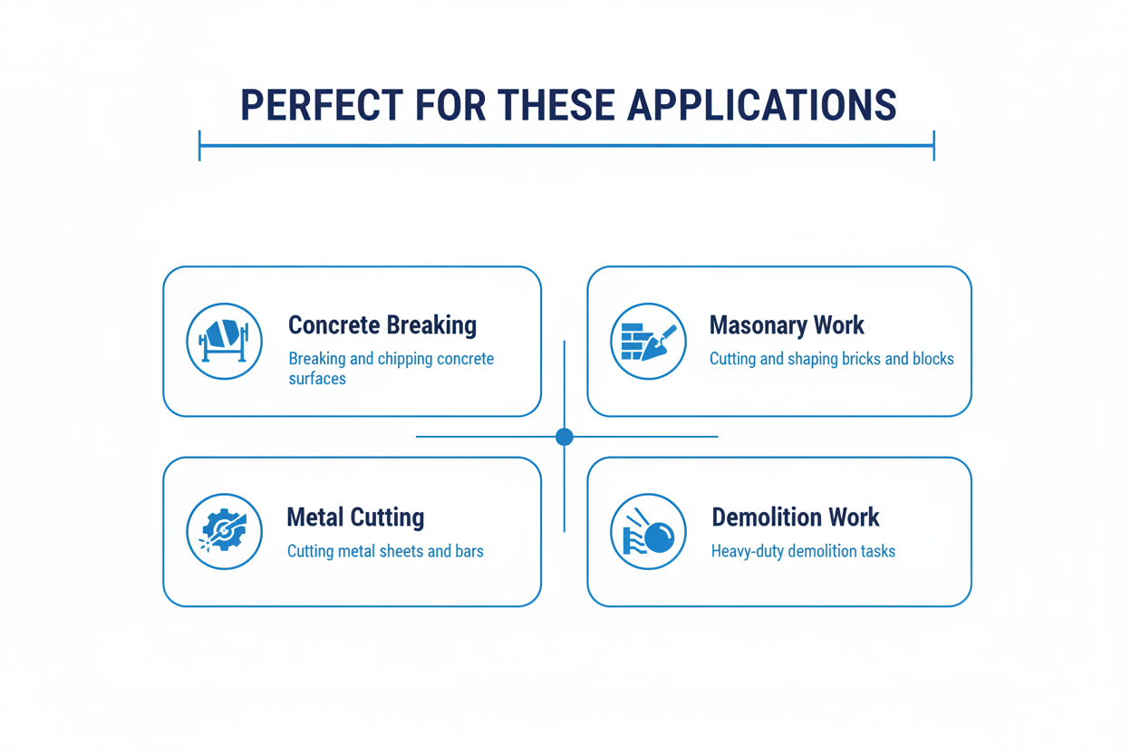 Perfect applications - concrete breaking, masonry work, metal cutting, demolition work