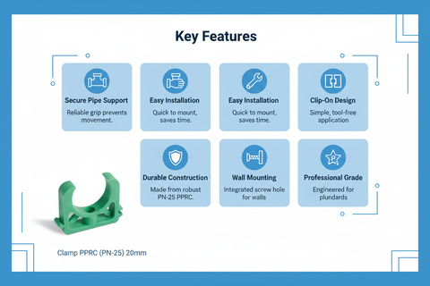 Clamp PPRC PN-25 20mm Product Features