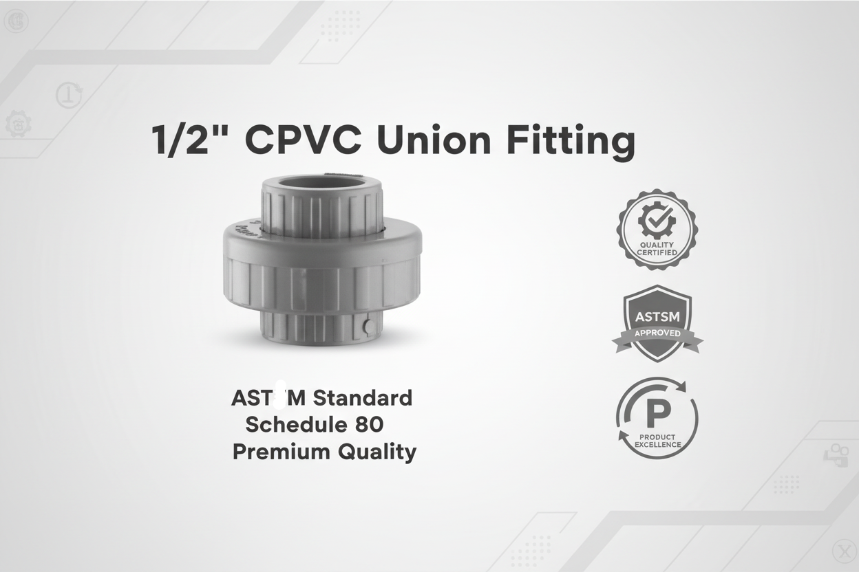 CPVC Union Fitting - ASTM SCH-80 Schedule 80 Premium Quality