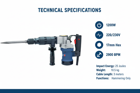 Gaocheng MAKSTAR GC-0810H Technical Specifications - 1200W Power, 17mm Hex, 220/230V