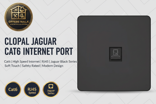 Clopal Jaguar Black Cat6 Internet Port – Hero Banner A+ Image