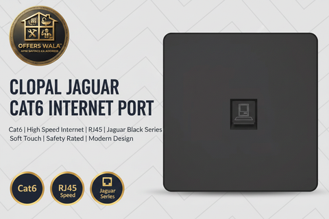 Clopal Jaguar Black Cat6 Internet Port – Hero Banner A+ Image