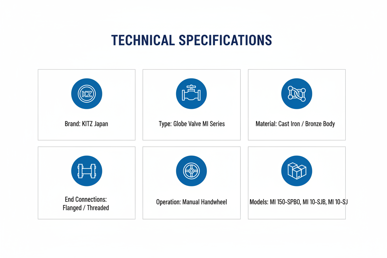 Technical specifications - MI Series, cast iron/bronze body, flanged/threaded connections