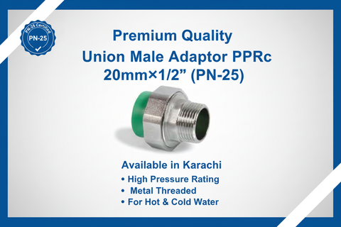 Union Male Adaptor PPRc 20mm×1/2" (PN-25) - Available in Karachi