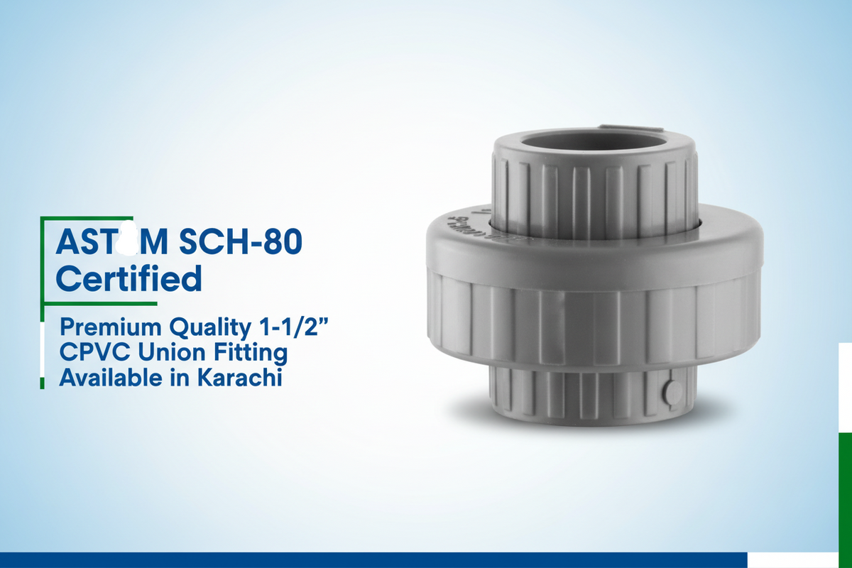 ASTM SCH-80 Certified - Premium Quality 1-1/2" CPVC Union Available in Karachi