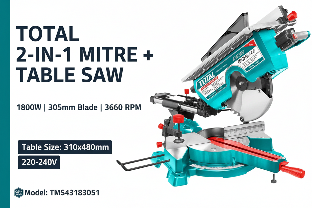 Total 2-in-1 Mitre and Table Saw TMS43183051 Hero Banner