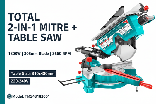 Total 2-in-1 Mitre and Table Saw TMS43183051 Hero Banner
