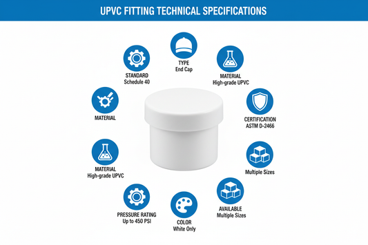 UPVC End Cap Technical Specifications - Schedule 40, ASTM D-2466