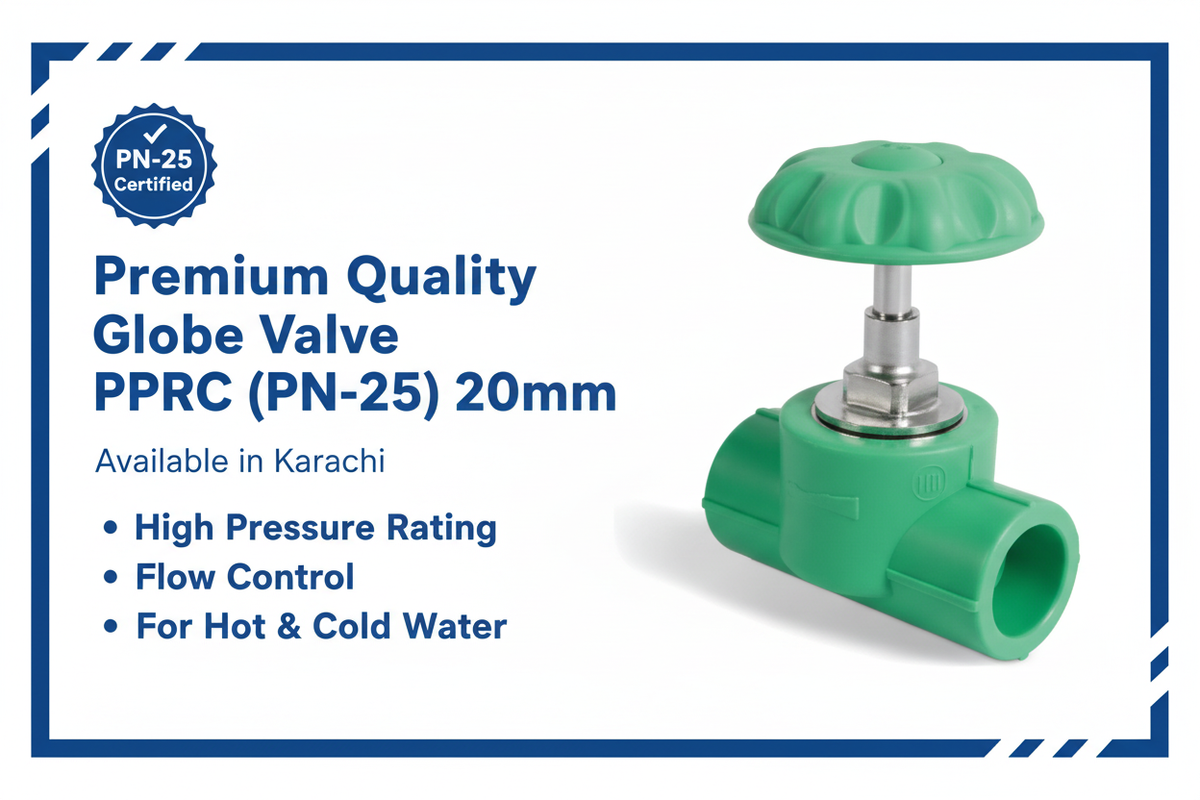 Premium PPRC Globe Valve 20mm PN-25 - Available in Karachi