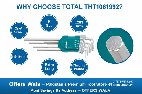 Why Choose Total THT106192 Extra Long Hex Key Set - Offers Wala Pakistan