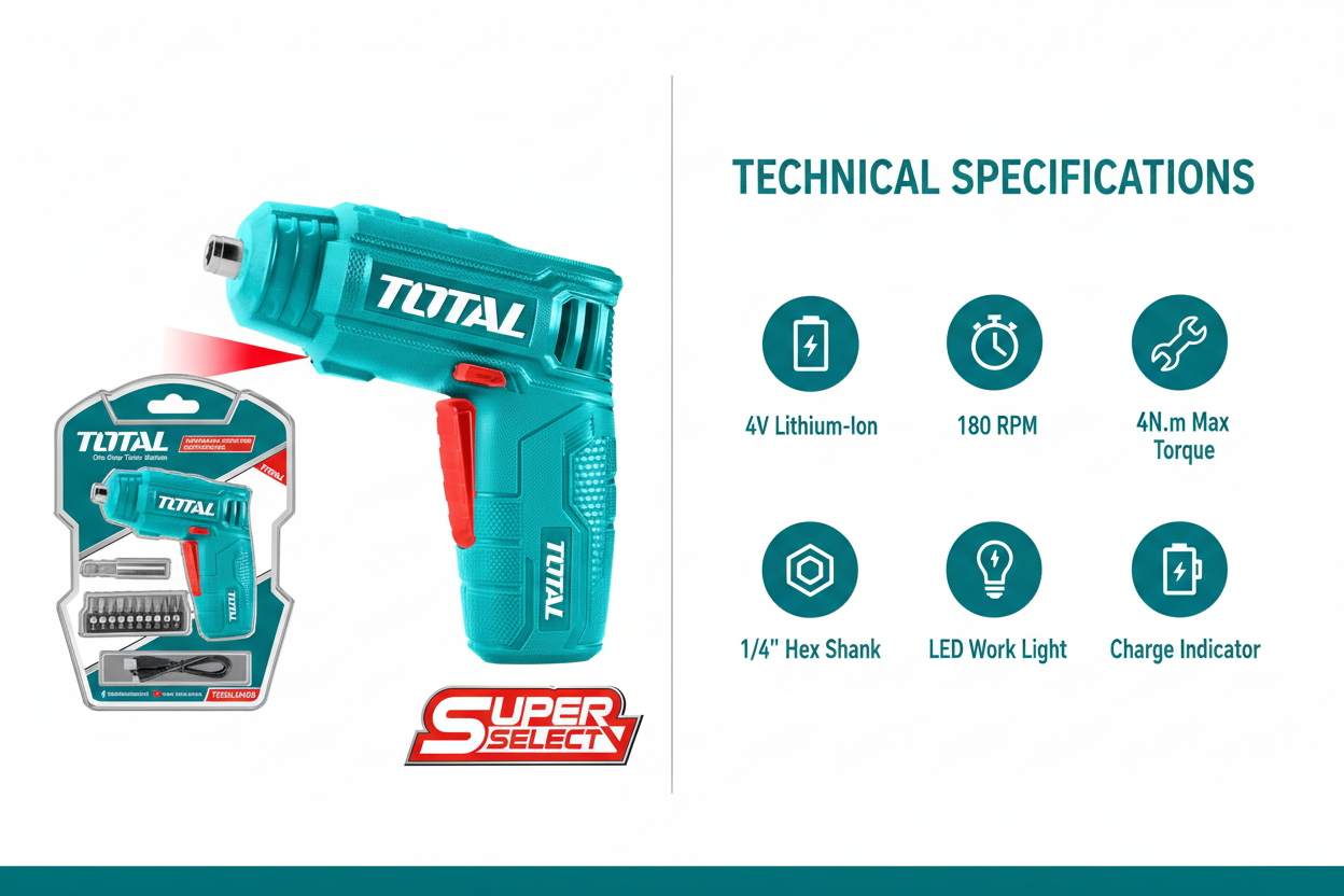 Total TSDLI0402 Technical Specifications - 4V Power, 180 RPM, LED Light