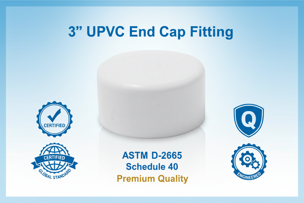 UPVC End Cap Fitting - ASTM D-2665 Schedule 40 Premium Quality