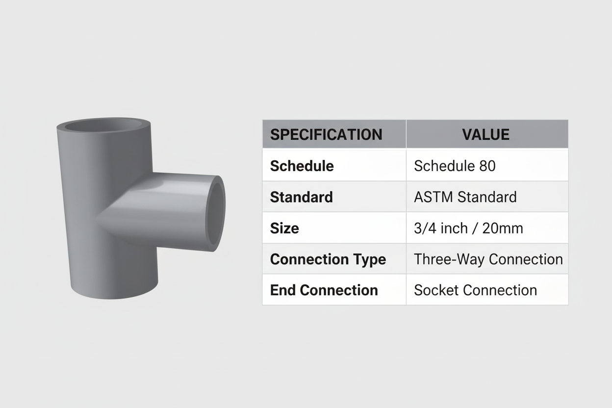 CPVC Tee Technical Specifications - Schedule 80, ASTM Standard