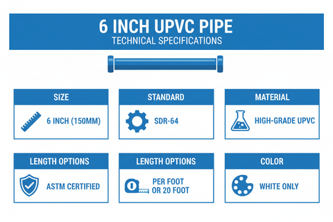 6 inch UPVC SDR-64 Technical Specifications