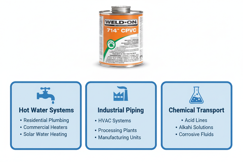 Application use cases - Hot Water Systems, Industrial Piping, Chemical Transport