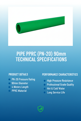 Pipe PPRC PN-20 90mm Technical Specifications