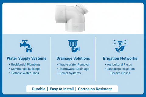 UPVC P-Elbow Applications - Water Supply, Drainage, Irrigation Systems
