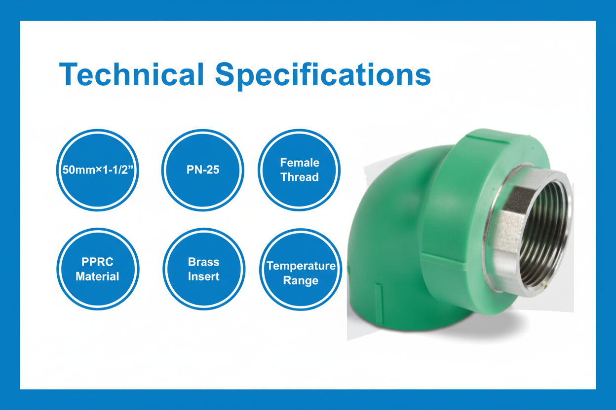 Elbow Female PPRC PN-25 50mm*1-1/2"
