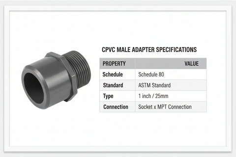 CPVC Male Adapter Technical Specifications - Schedule 80, ASTM Standard