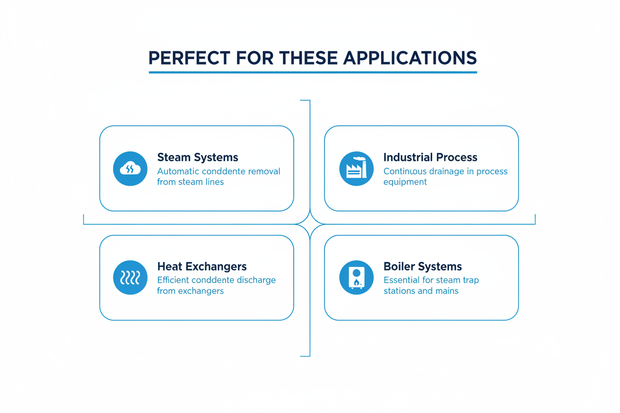 Perfect applications - steam systems, industrial process, heat exchangers, boiler systems