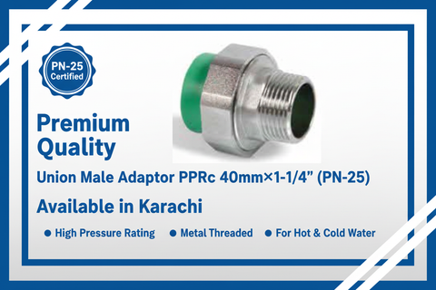 Union Male Adaptor PPRc 40mm×1-1/4" (PN-25) - Available in Karachi