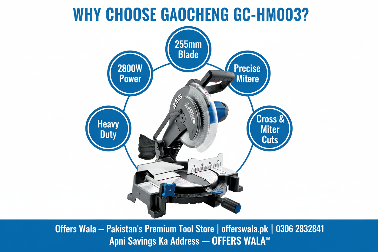Why Choose Gaocheng GC-HM003 Miter Saw - Offers Wala Pakistan