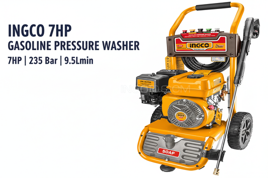 Ingco 7HP Gasoline Pressure Washer Hero Banner - Professional Product Display
