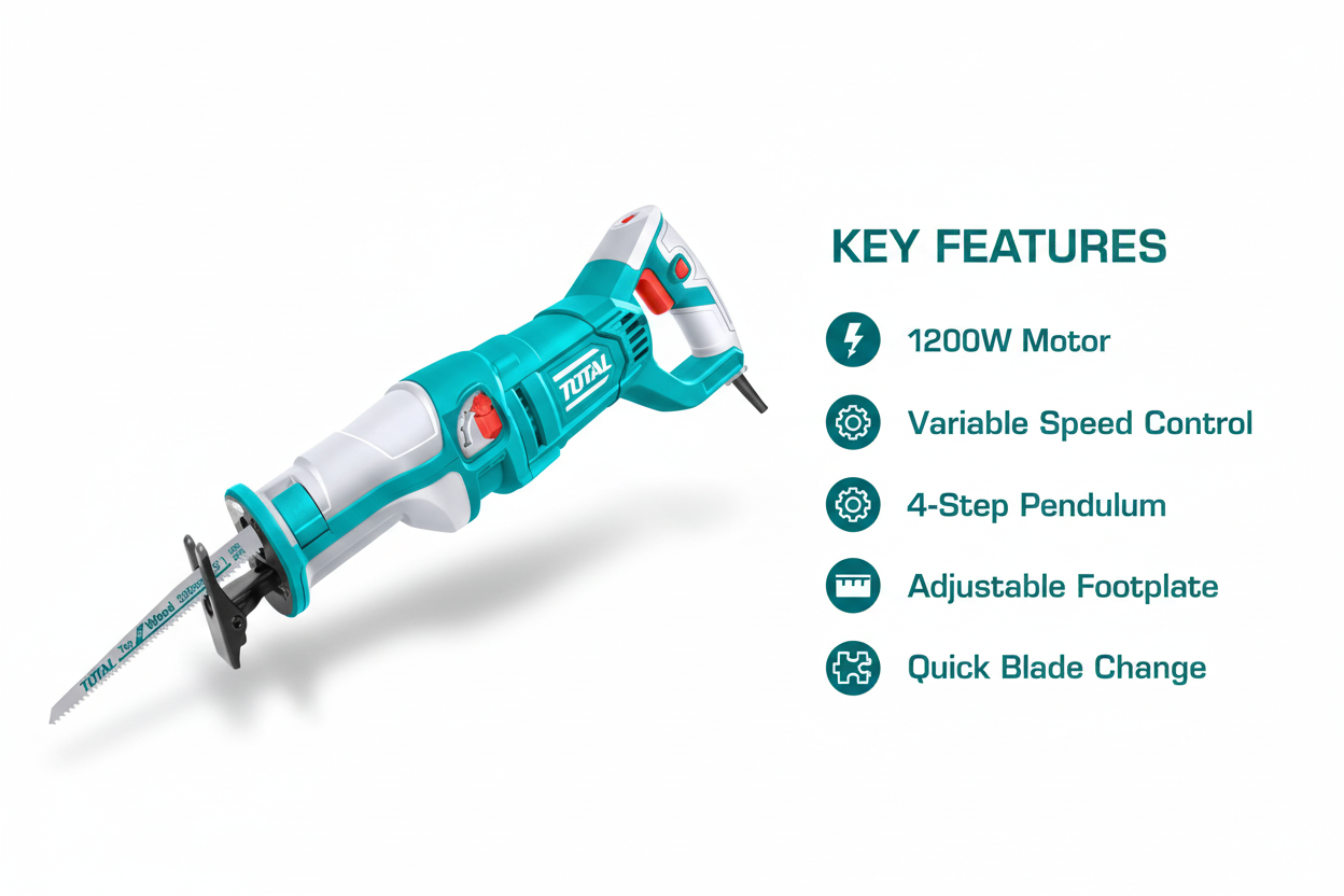 Total TS1001201 Features & Benefits - Powerful Motor, Variable Speed, Adjustable Footplate