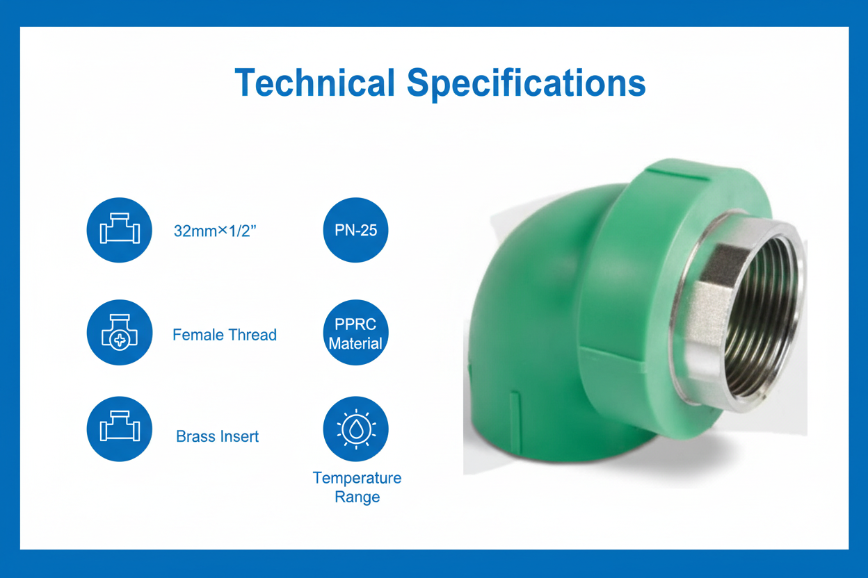 Elbow Female PPRC PN-25 32mm*1/2"