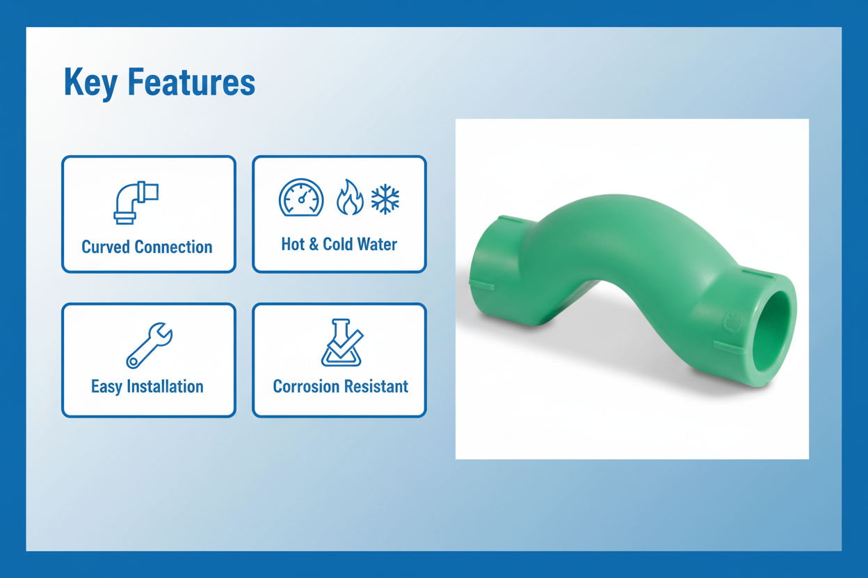 Over Cross Key Features - Curved connection, high pressure, corrosion resistant