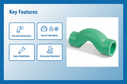 Over Cross Key Features - Curved connection, high pressure, corrosion resistant