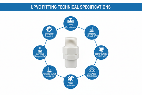 UPVC V.Socket/Adapter Technical Specifications - Schedule 40, ASTM D-2466