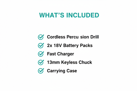 Bosch GSB180-LI Package Contents - Percussion Drill, 2 Batteries, Charger
