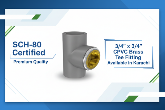 SCH-80 Certified - Premium Quality 3/4" x 3/4" CPVC Brass Tee Available in Karachi