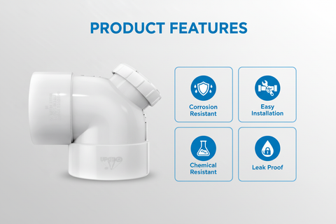 White UPVC P-Elbow Features - Corrosion Resistant, Easy Installation, Chemical Resistant, Leak Proof