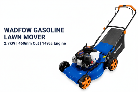 WADFOW Gasoline Lawn Mower Hero Banner - Professional Product Display