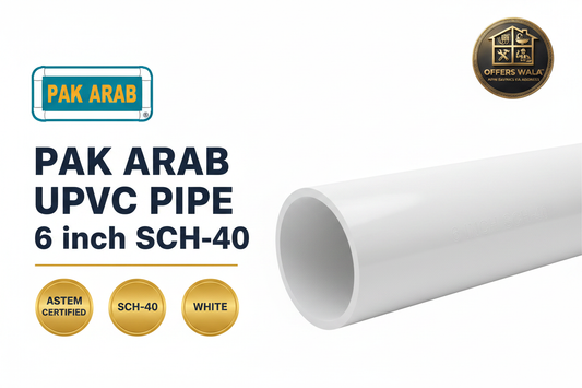 Pak Arab UPVC Pipe 6 inch SCH-40 White Hero Banner
